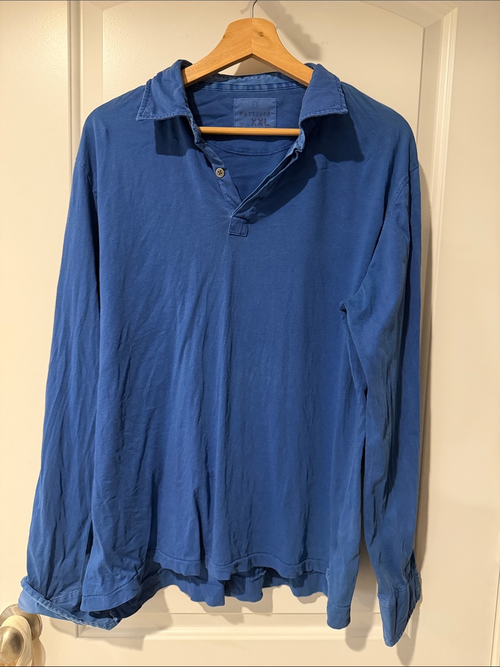 Hartford Men's Long-Sleeve Polo in Royal Blue